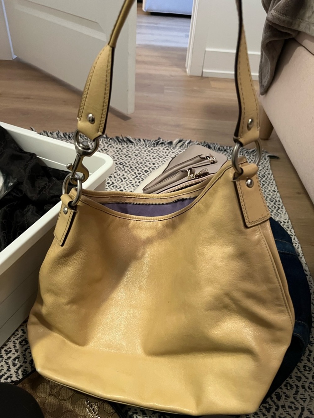 Coach Canary Yellow Leather Shoulder Bag